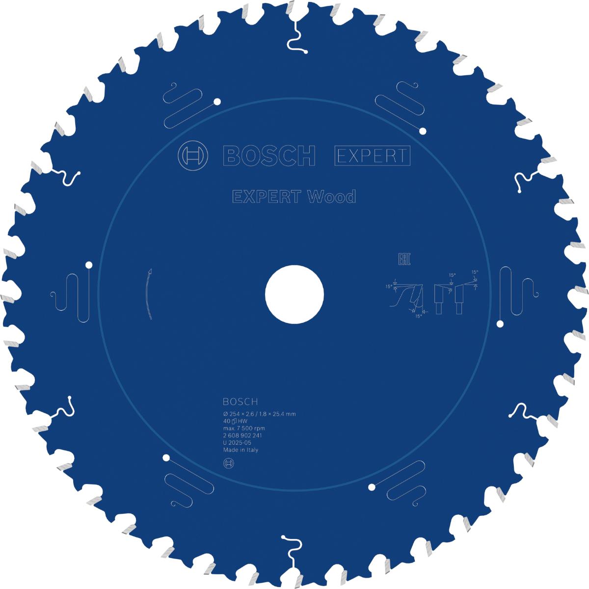 Bosch EXPERT Wood Kreissägeblatt, 254x25,4 mm, Z40