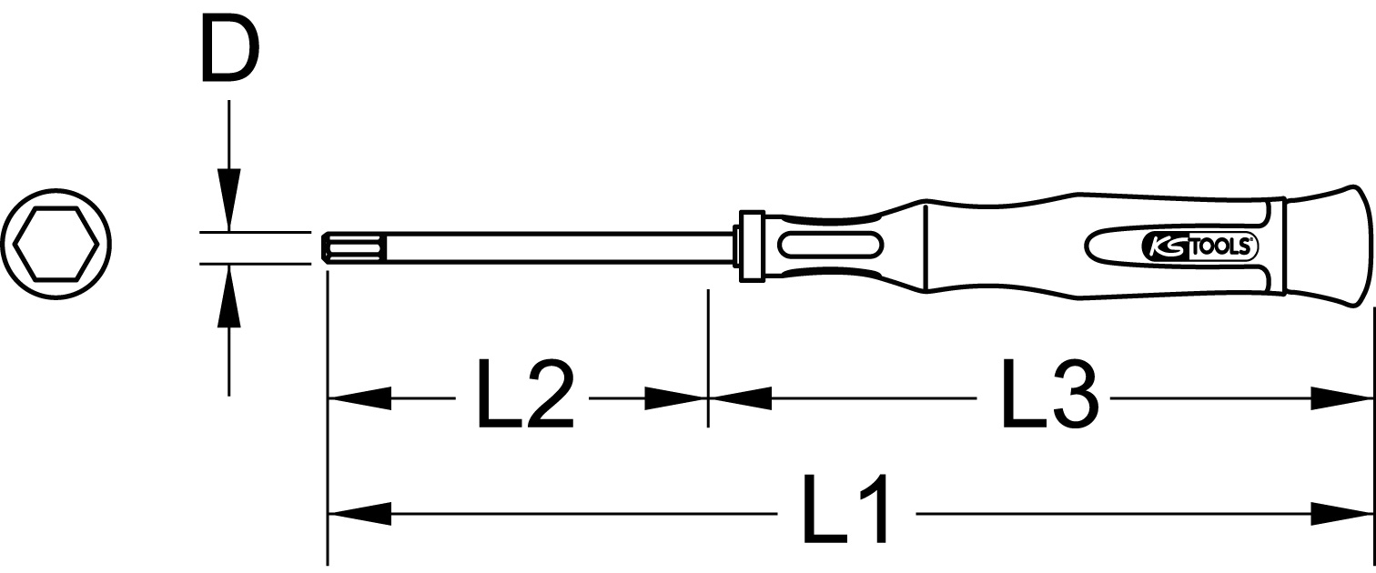 KS Tools Feinmechanik-Schraubendreher Innensechskant