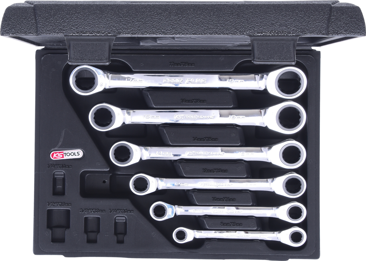 KS Tools GEARplus Doppel-Ratschenringschlüssel-Satz, 6-tlg Koffer