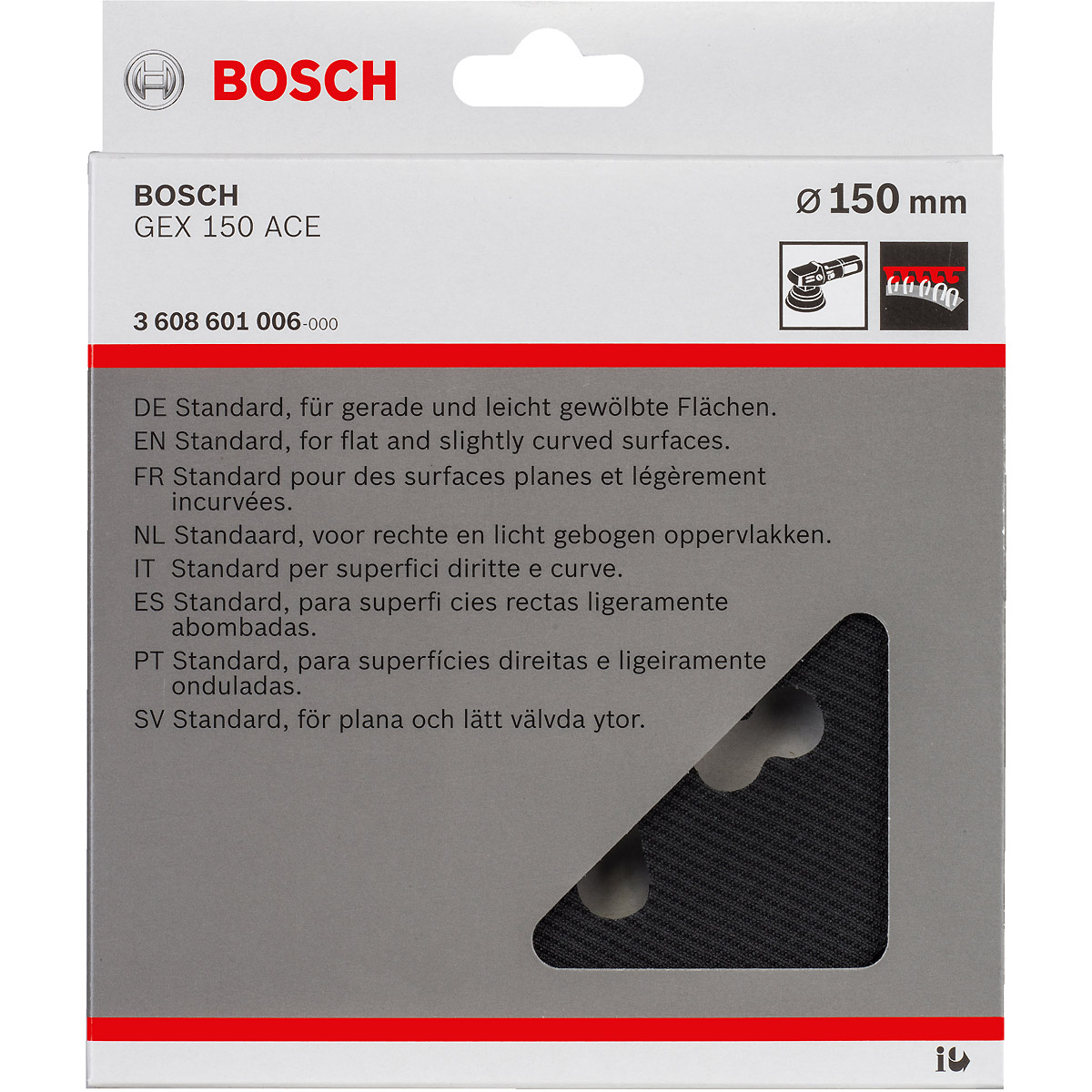 Bosch Schleifteller mittel, 150 mm, für GEX 150 ACE