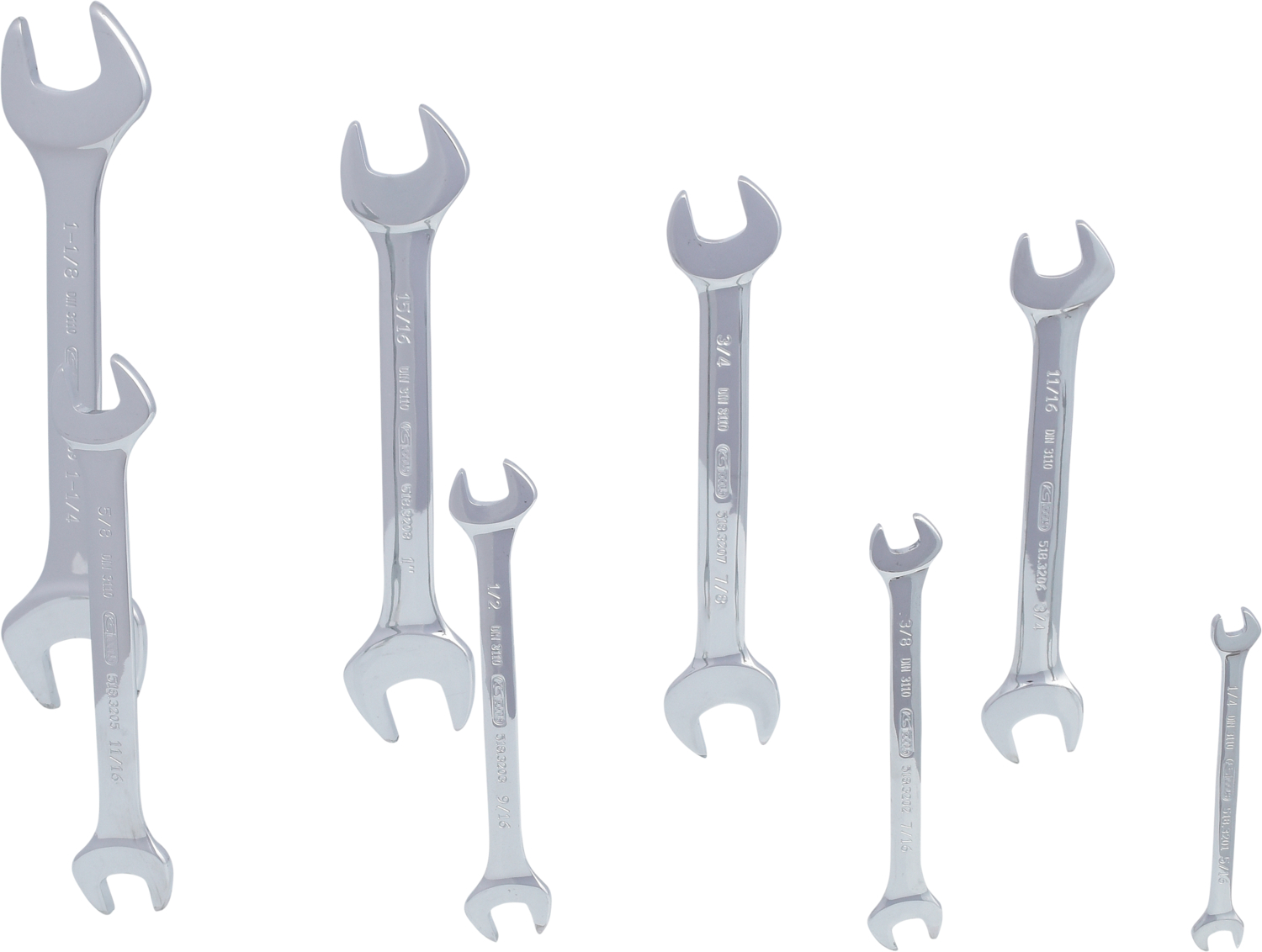 KS Tools CHROMEplus Doppel-Maulschlüssel-Satz, 8-tlg