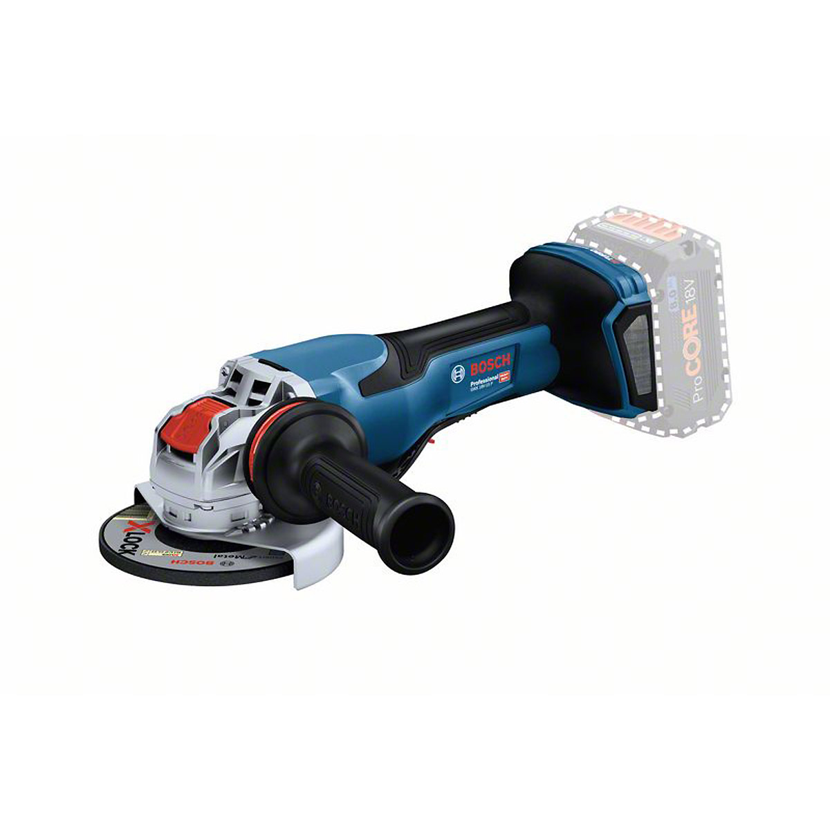 Bosch Akku-Winkelschleifer BITURBO mit X-LOCK GWX 18V-15 P in L-BOXX mit Zusatzhandgriff