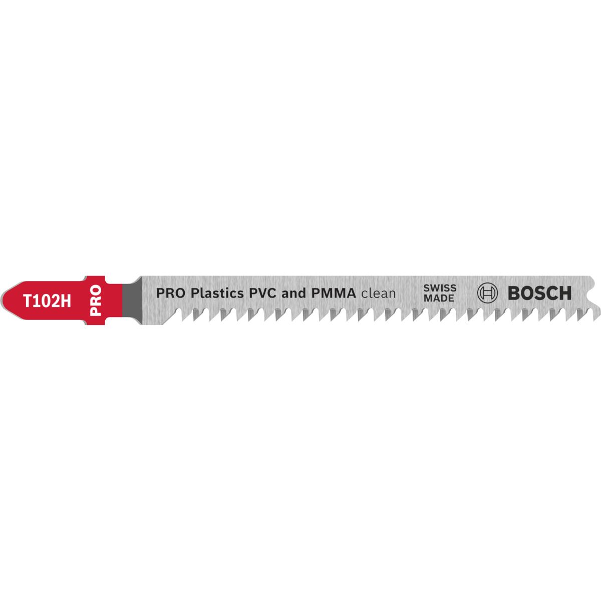 Bosch PRO Plastics PVC clean T102H Stichsägeblatt, 100 mm, 5-Stück