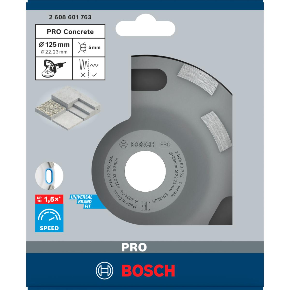 Bosch PRO Diamanttopfscheibe Expert for Concrete Hohe Geschwindigkeit 125 x 22,23 x 5 mm