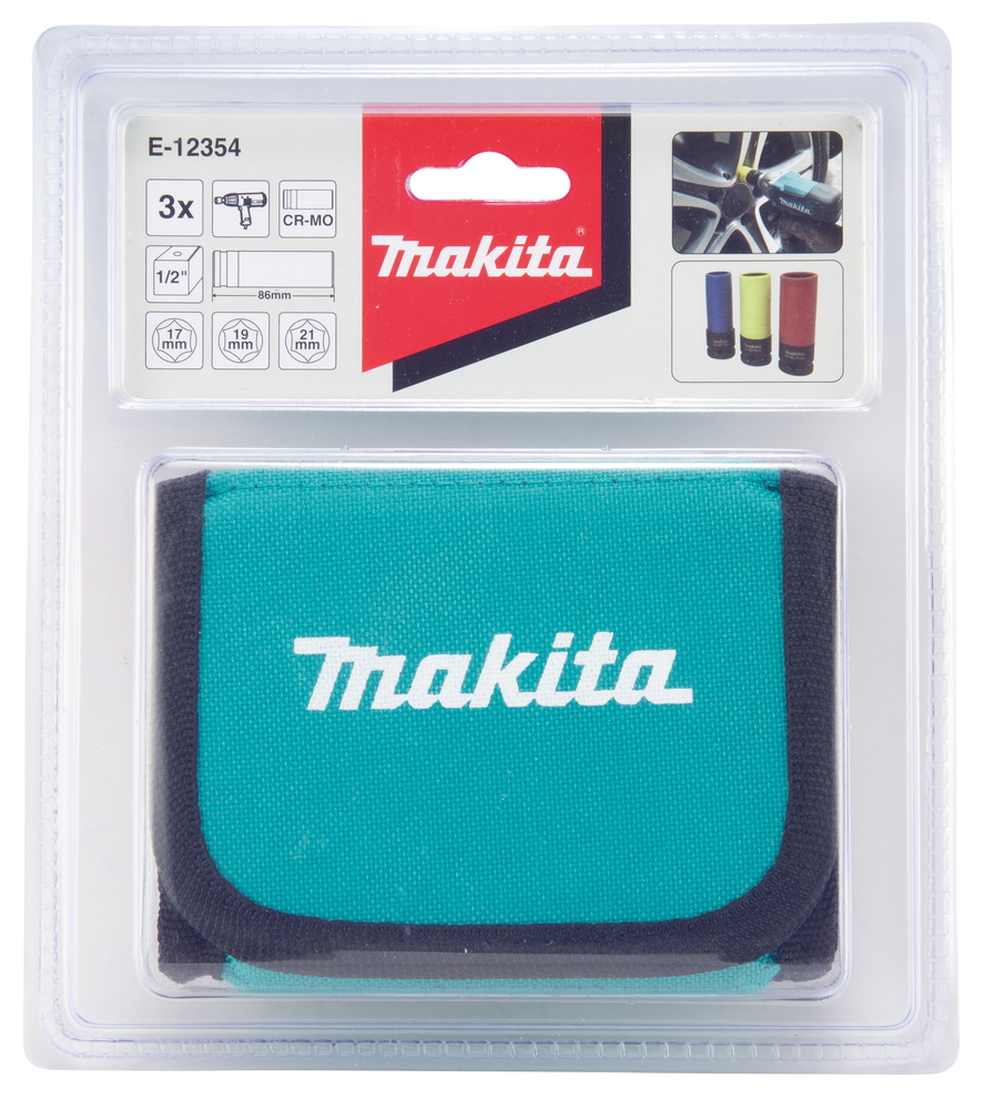 Makita Steckschlüssel-Set "KFZ", 3-teilig - 1/2"-Vierkant - E-12354