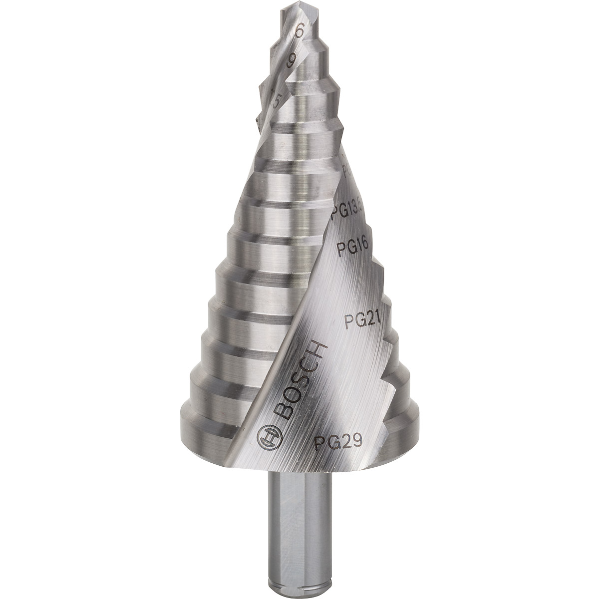 Bosch Stufenbohrer HSS, für Kabelverschraubungen, 6 - 37 mm, 10 mm, 93 mm, 12 Stufen