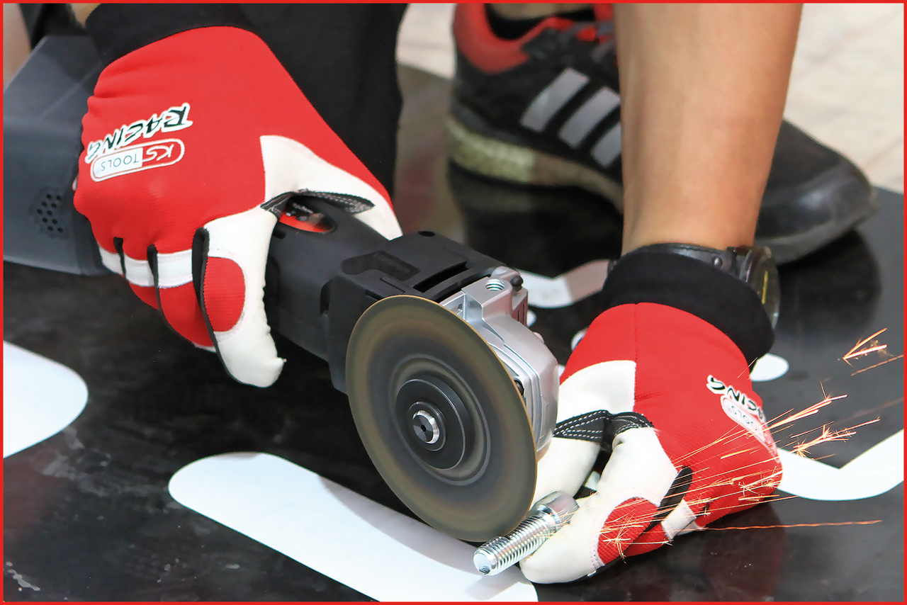 KS Tools Leder-Mechaniker-Handschuh, Vibrationsgedämmt