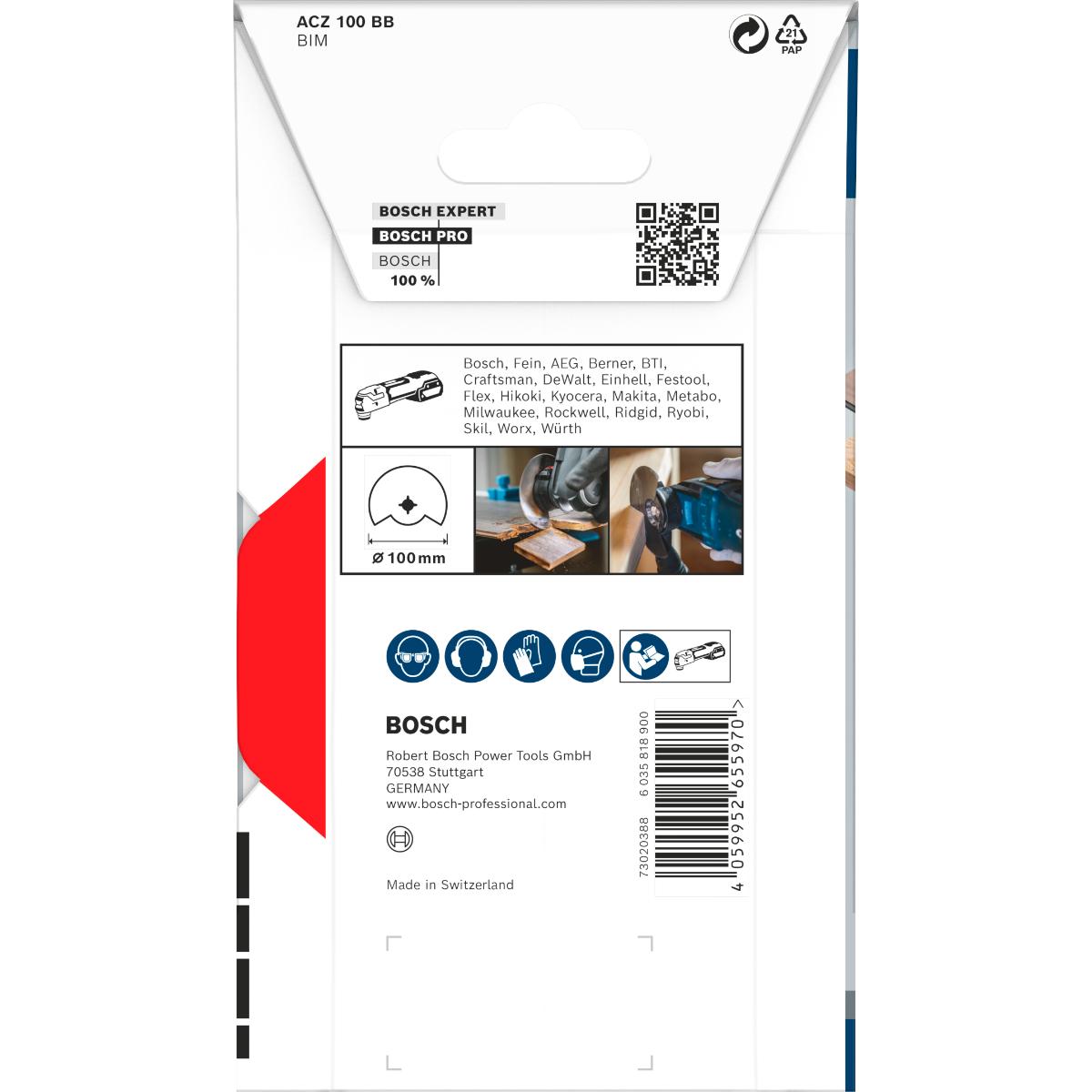 Bosch PRO ACZ 100 BB Blatt für Multifunktionswerkzeuge,100 mm