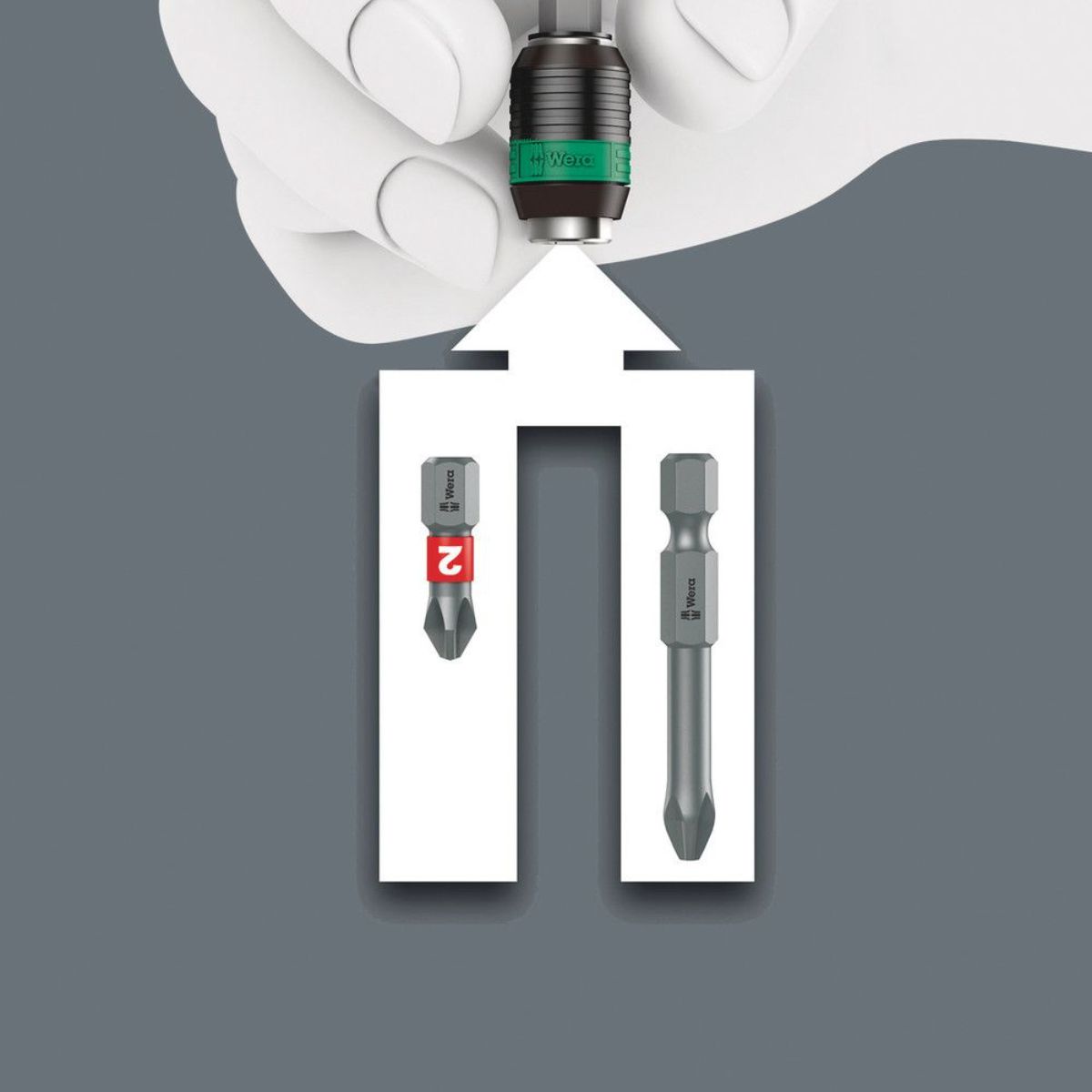 Wera Serie 7400 Kraftform Drehmomentschraubendreher + Rapidaptor Schnellwechselfutter, Heftgröße 105