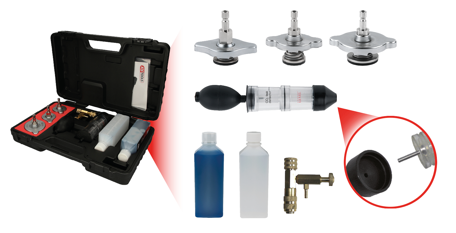 KS Tools CO2-Zylinderkopf-Lecktest-Satz, 8-tlg