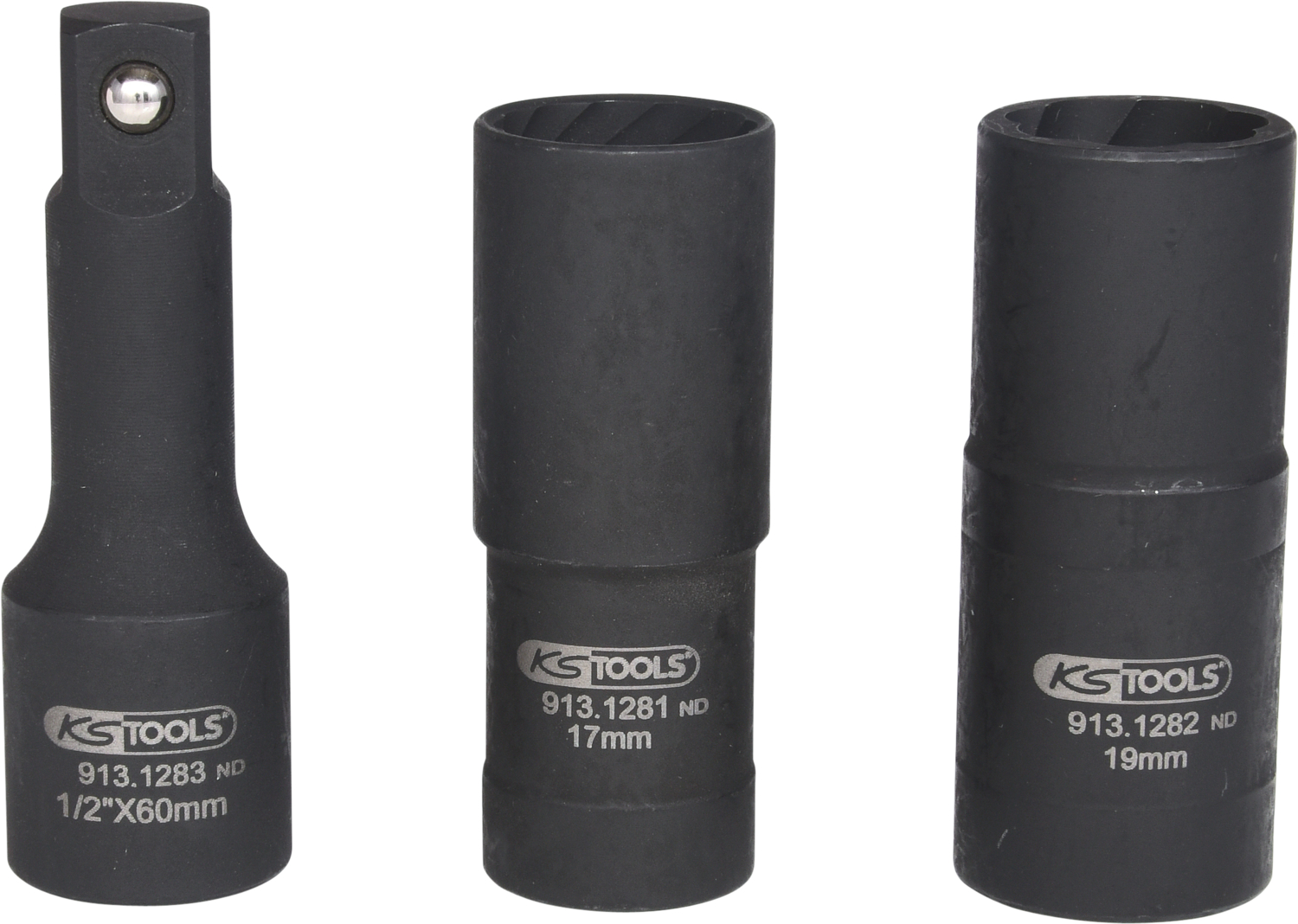KS Tools Spezial-Profil-Kraft-Stecknuss-Satz, 3-tlg,17-19mm