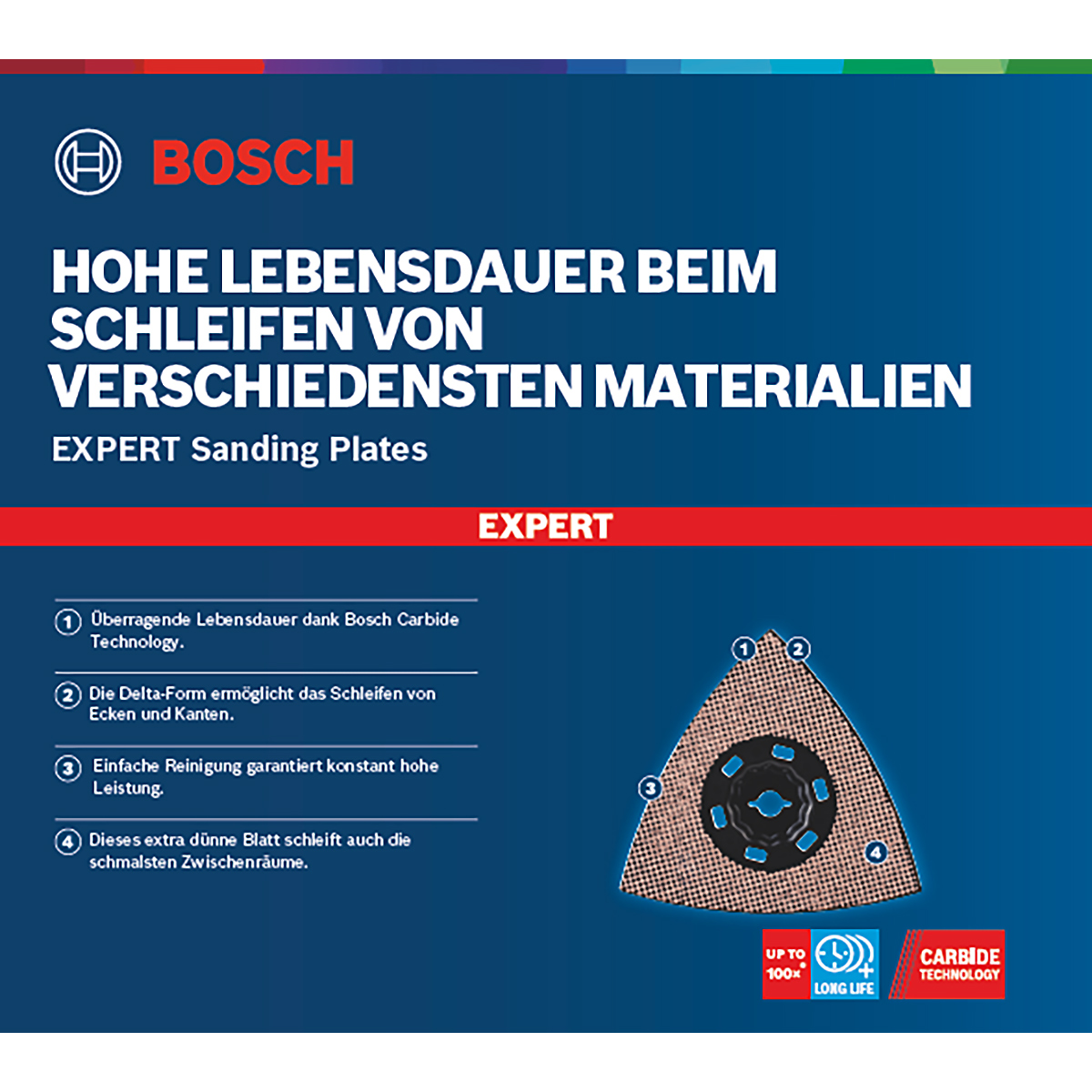 Bosch EXPERT Schleifplatte MAVZ 116 RT10 Blatt für Multifunktionswerkzeuge