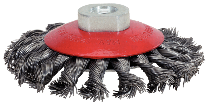 KS Tools Rostfreie Kegelform-Stahldrahtrundbürste, 0,5mm