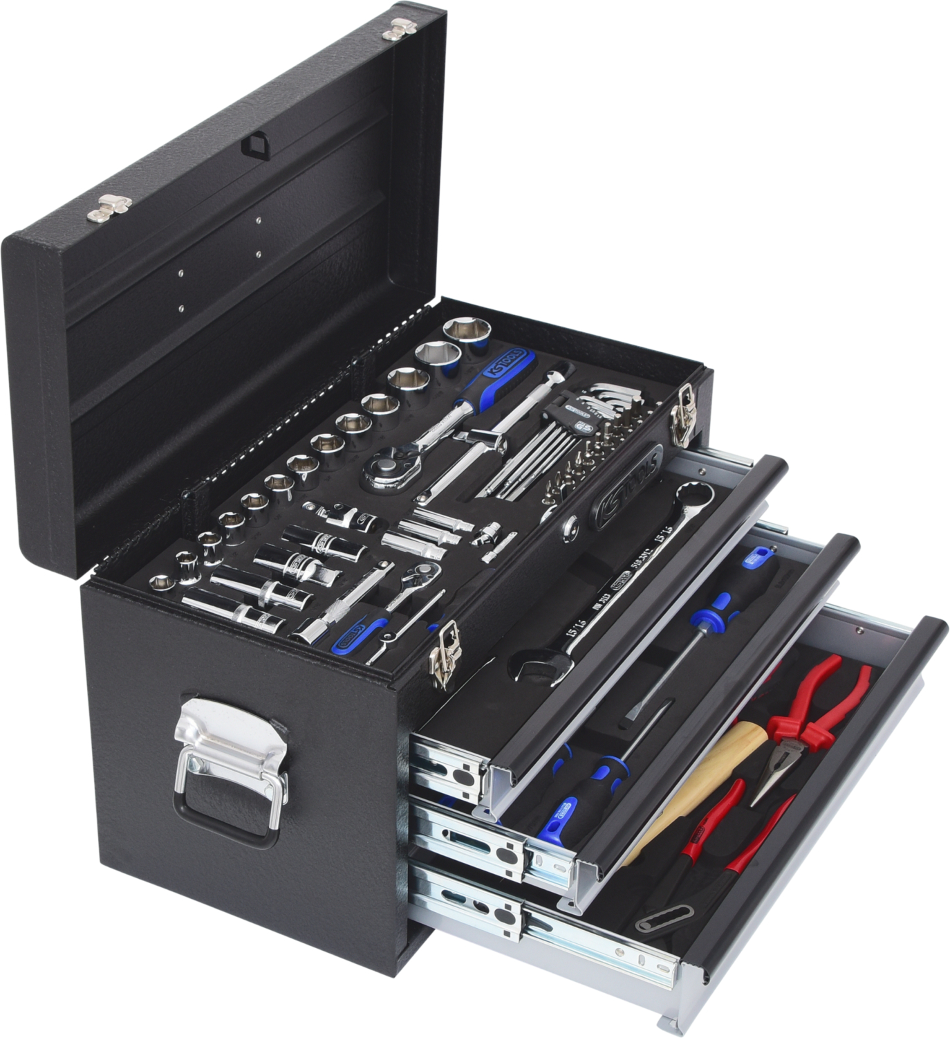 KS Tools 1/4"+1/2" CHROMEplus Universal-Werkzeug-Satz, 99-tlg Zollmaße