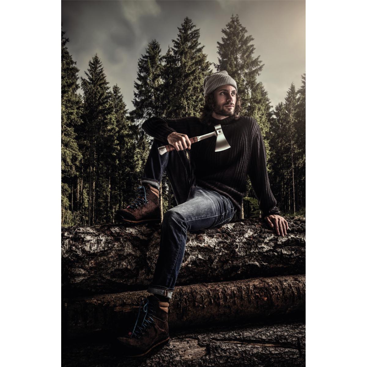 HALDER Handbeil in Holzbox - Vergütungsstahl, nahtlos