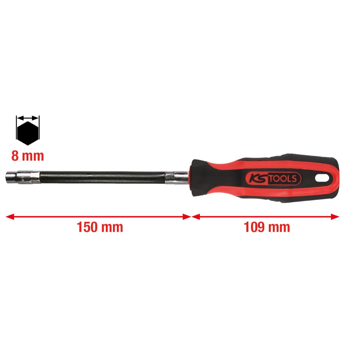 KS Tools ERGOTORQUE Stecknuss-Schraubendreher, 8mm