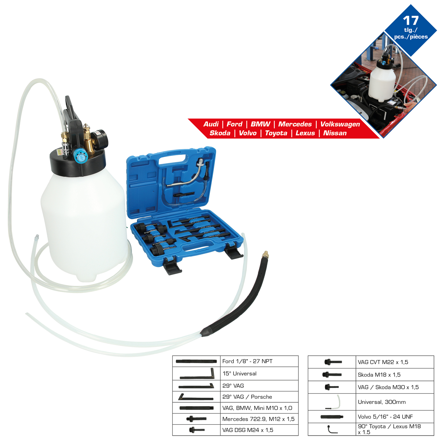 Brilliant Tools Getriebeöl-Füllgerät mit Adapter - BT621000