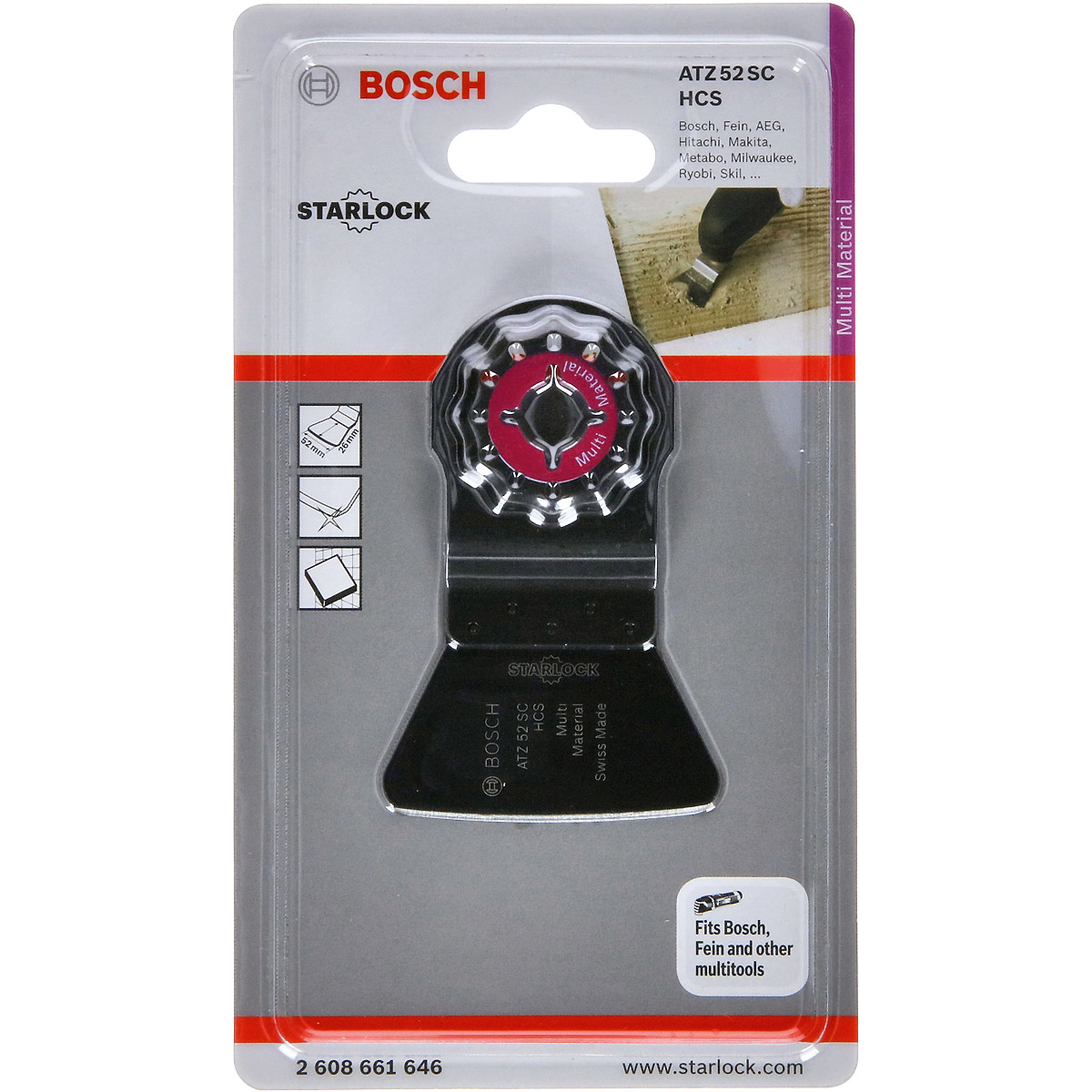 Bosch HCS Schaber ATZ 52 SC, biegesteif, 52 x 26 mm, 1er-Pack