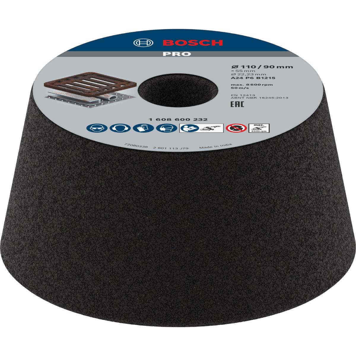 Bosch PRO Schleiftopf, konisch-Metall/Guss 90 mm, 110 mm, 55 mm