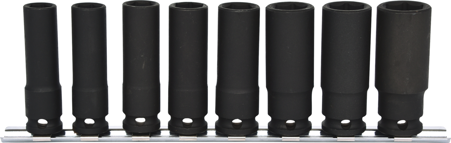 KS Tools 3/8" Sechskant-Kraft-Stecknuss-Satz, lang, 8-tlg