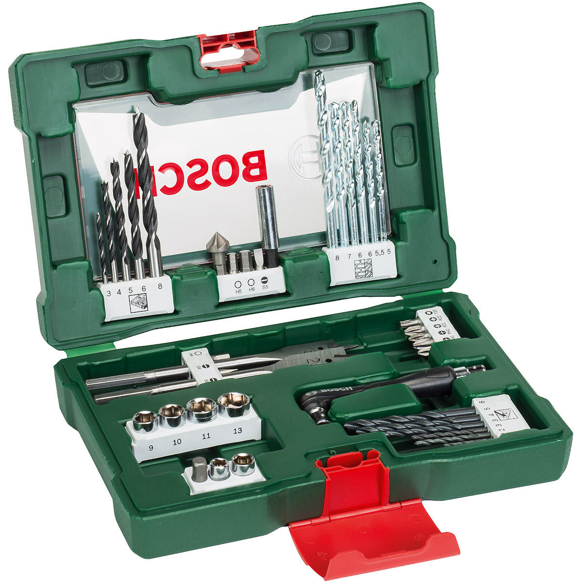 Bosch V-Line Bohrer- und Bit-Set, 41-teilig, mit Winkelschrauber
