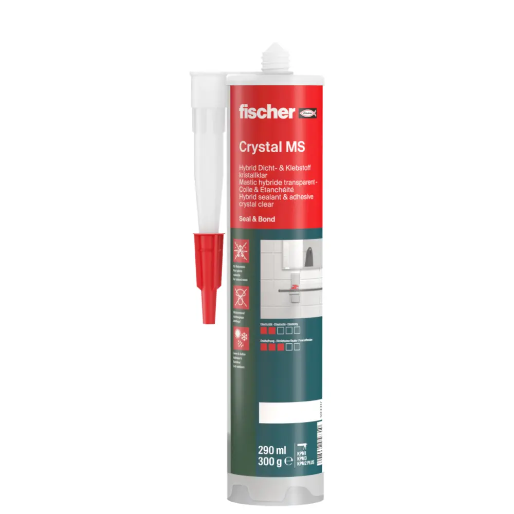 Fischer Bauklebstoff Crystal MS transparent 290 ml
