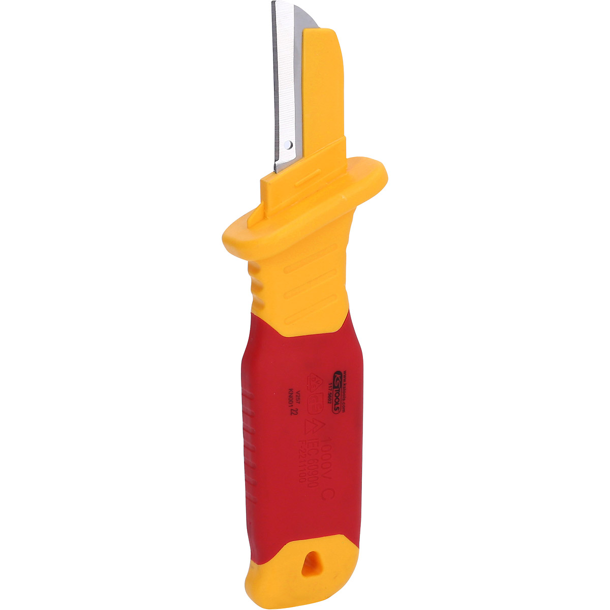 KS Tools Kabelmesser mit Schutzisolierung und gerader Klinge, 200mm