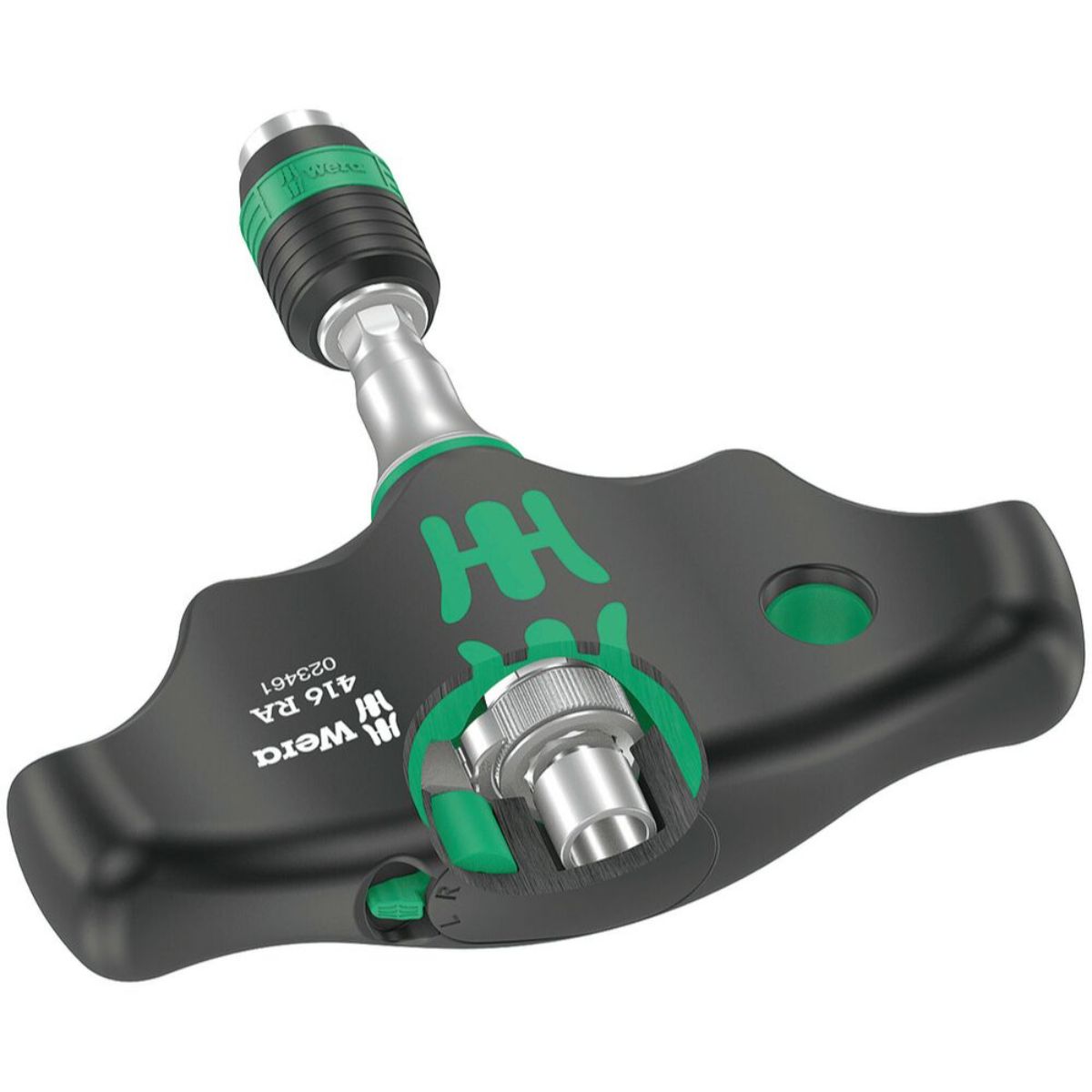 Wera 416 RA Quergriff-Bits-Handhalter mit Ratschenfunktion und Rapidaptor Schnellwechselfutter