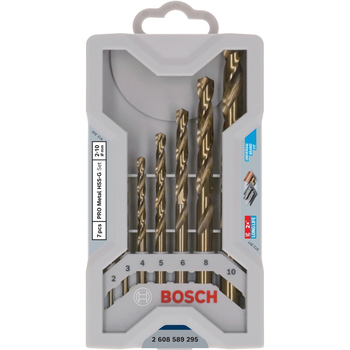 Bosch PRO Metallbohrer-Set Mini X-Line HSS-G, DIN 338, 135°, 7-teilig, 2 - 10 mm