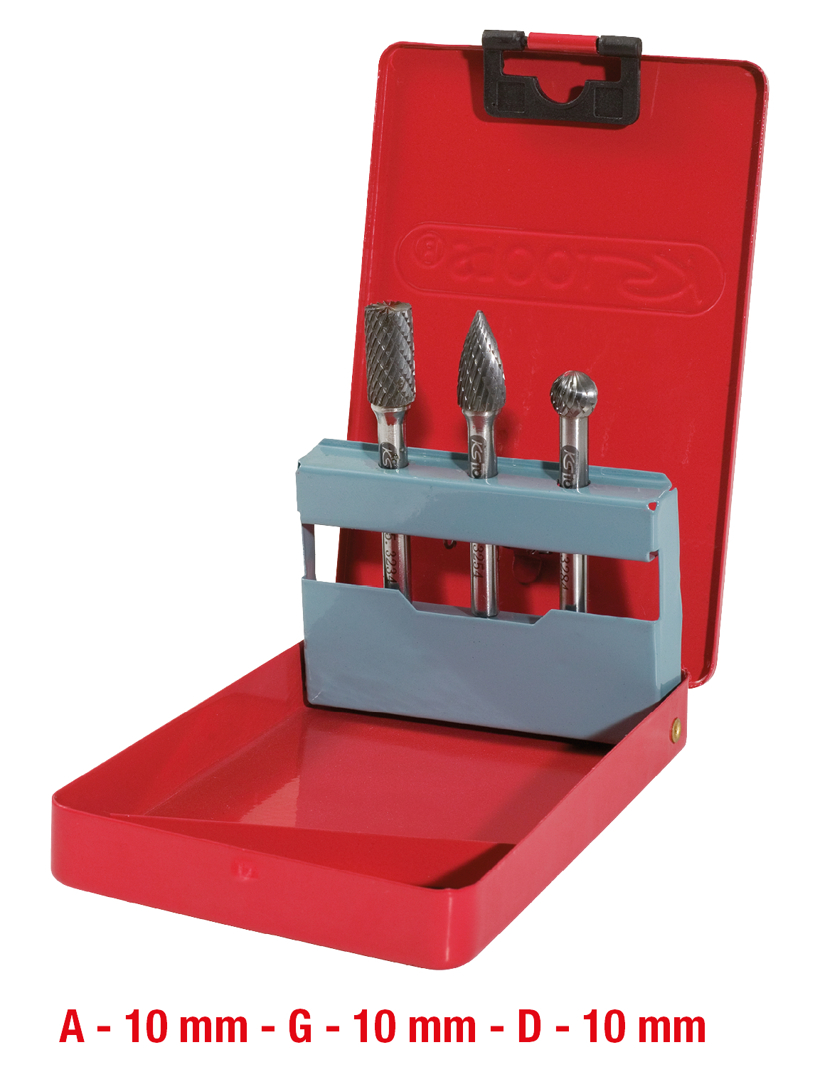 KS Tools HM Frässtift-Satz in Stahlblechkassette, 3-tlg