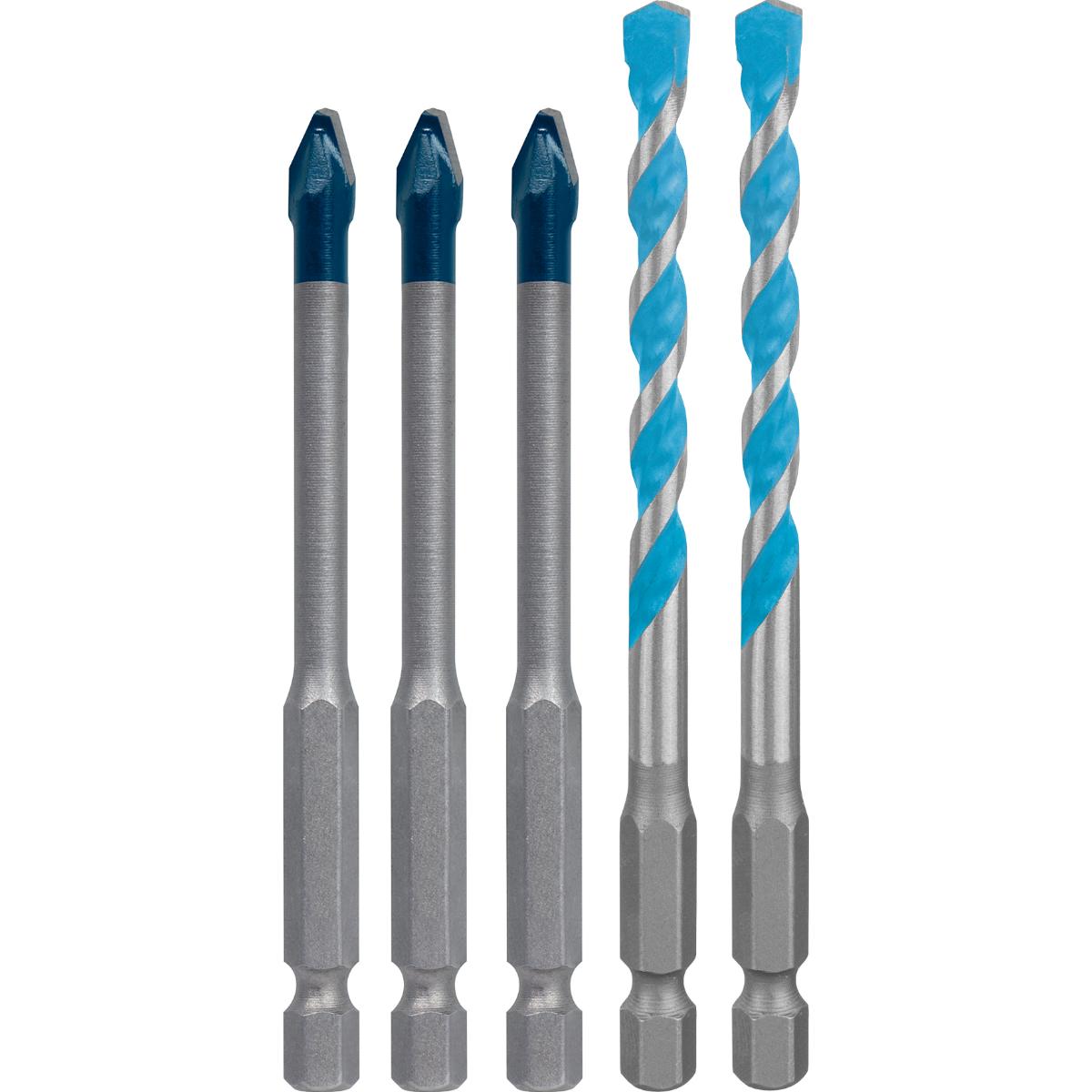 Bosch EXPERT HEX-9 Hard Ceramic und HEX-9 Multi Construction Bohrer 6 mm, 5-teiliges Set