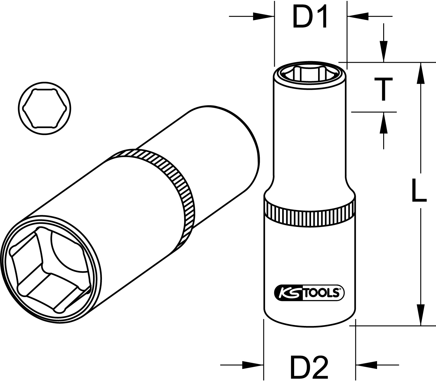 KS Tools 3/8" Zündkerzen-Stecknuss