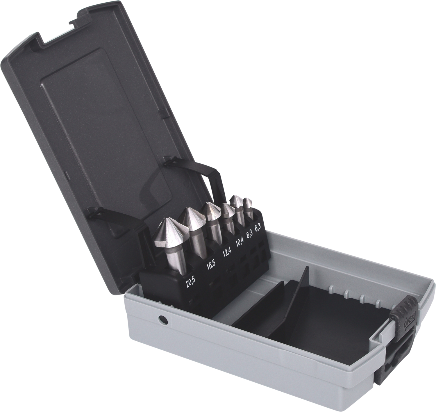 KS Tools HSS Kegel- und Entgratsenker-Satz, Kunststoffkassette 6-tlg