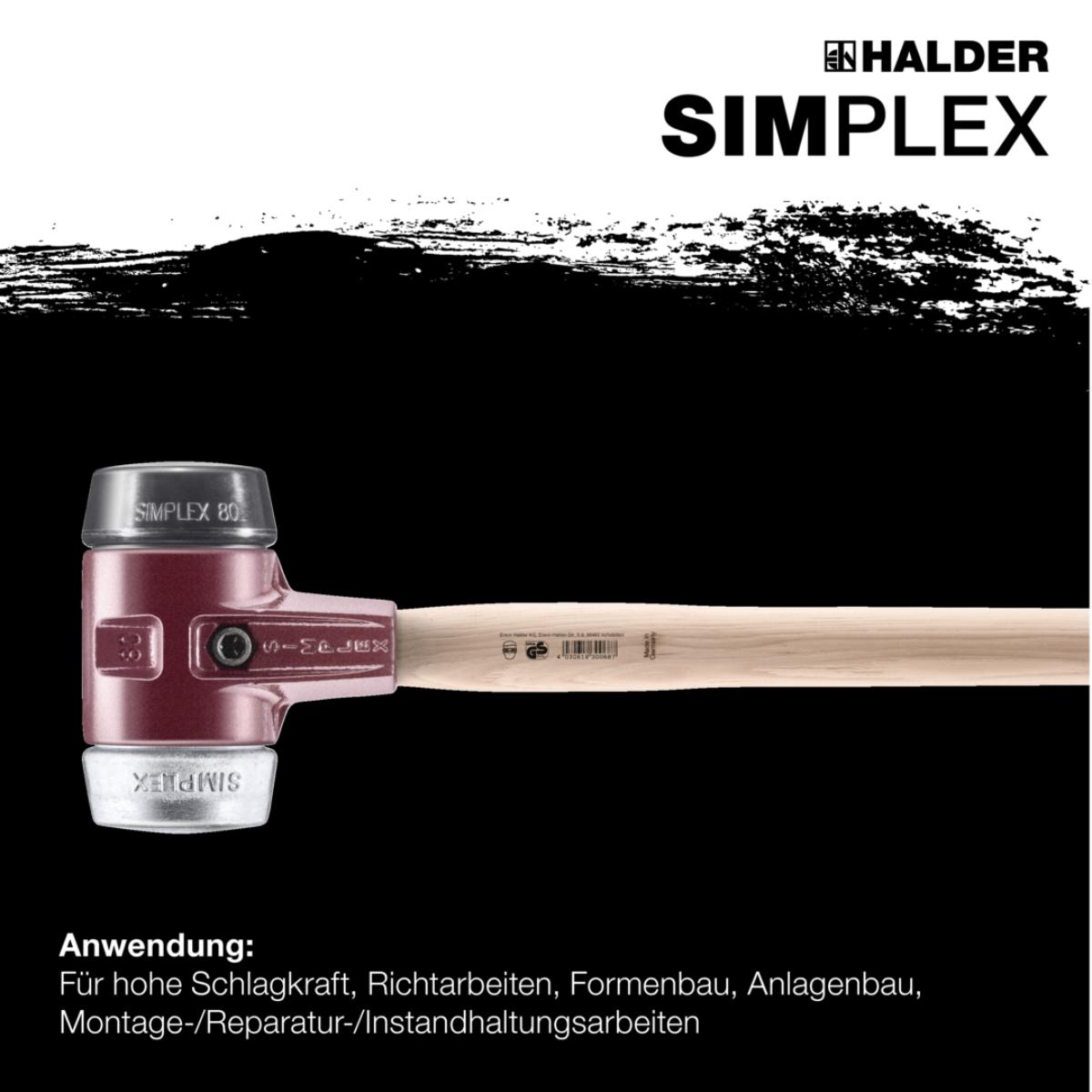HALDER SIMPLEX - Vorschlaghammer mit TE-Gehäuse und Hickorystiel, Ø 80 mm