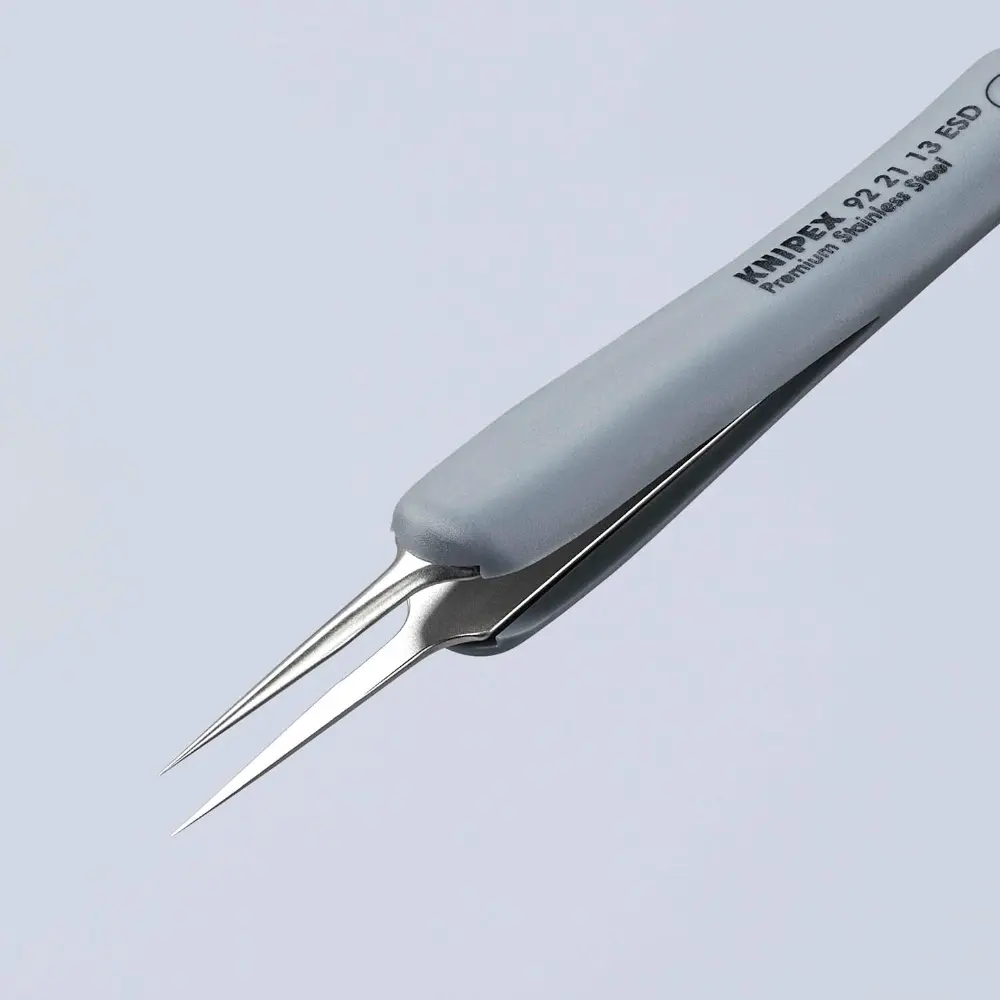 KNIPEX Präzisionspinzette mit gummiertem Griff ESD gummierter Griff 112 mm