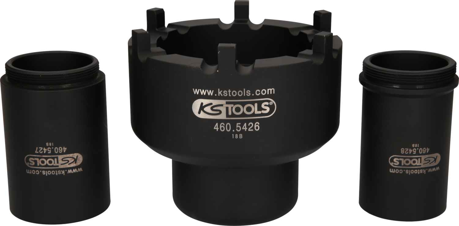KS Tools Nutmuttern-Schlüssel-Satz mit 2 Führungsrohren für Mercedes, Ø 113 mm , 3-tlg
