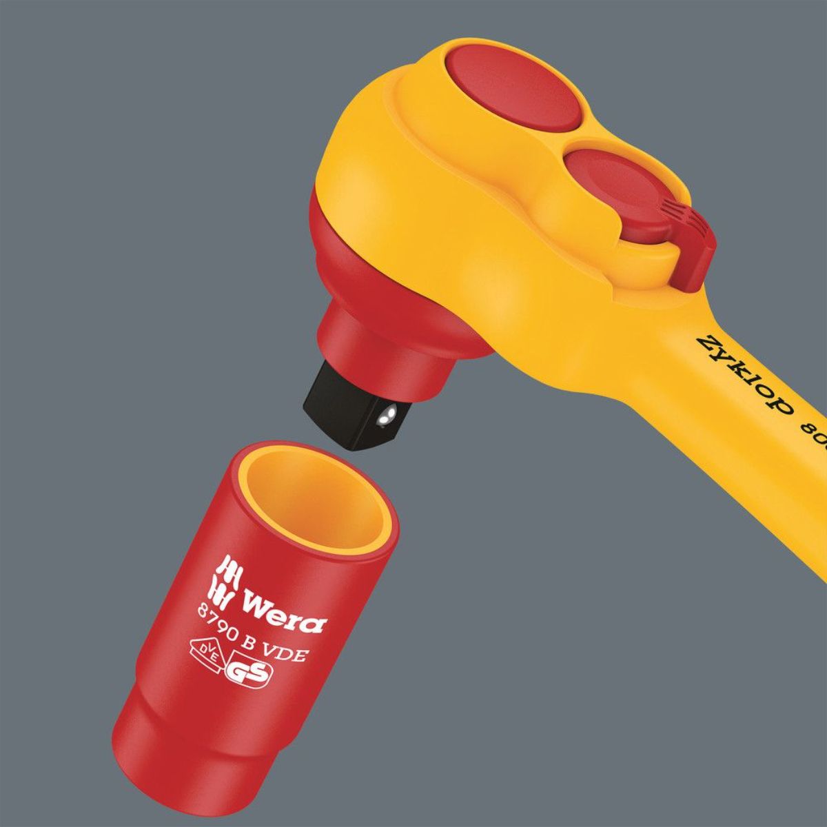 Wera 8100 SB VDE 1 Zyklop Knarrensatz, isoliert, Umschalthebel, 3/8"-Antrieb, metrisch, 17-teilig