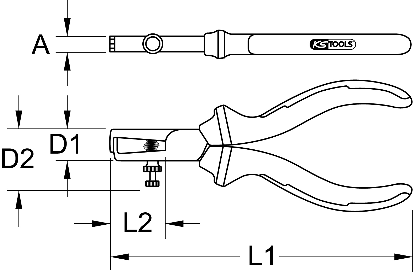 KS Tools ERGOTORQUE Abisolierzange, 165mm