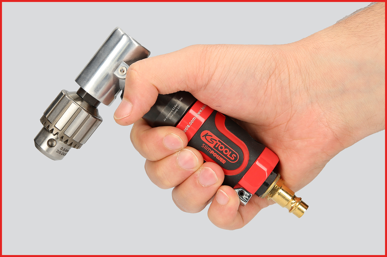 KS Tools 3/8"SlimPOWER Mini-Druckluft-Winkelbohrmaschine