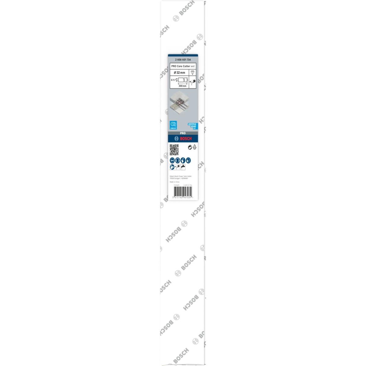 Bosch PRO Diamantbohrkrone Standard for Concrete 1 1/4 Zoll UNC, 102 mm, 450 mm, 9, 10 mm