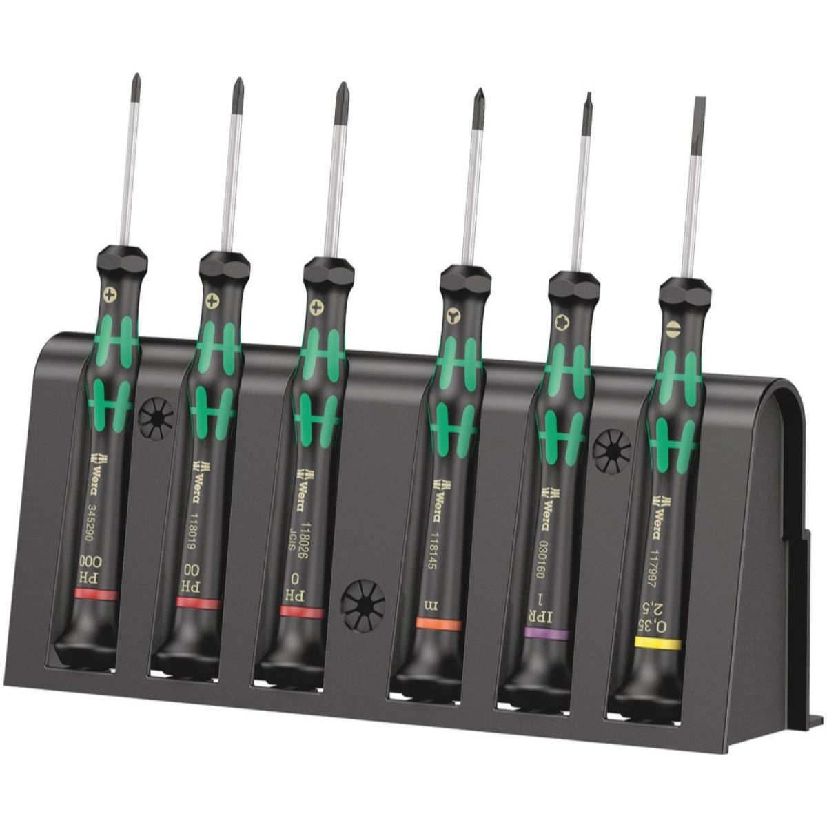 Wera 2050/6 Elektronik-Schraubendrehersatz + Rack, 6-teilig