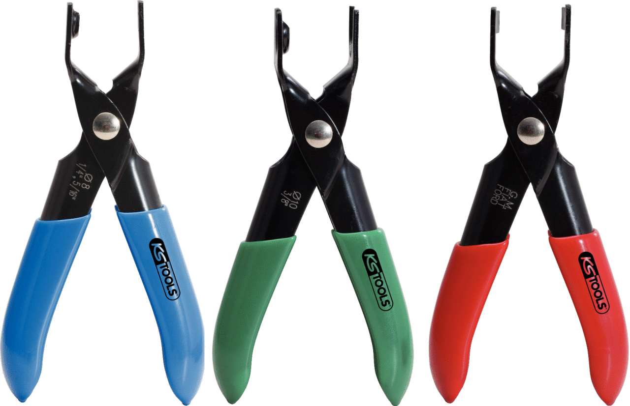 KS Tools Kraftstoffleitungs-Zangen-Satz für Steckkupplungen, 3-tlg
