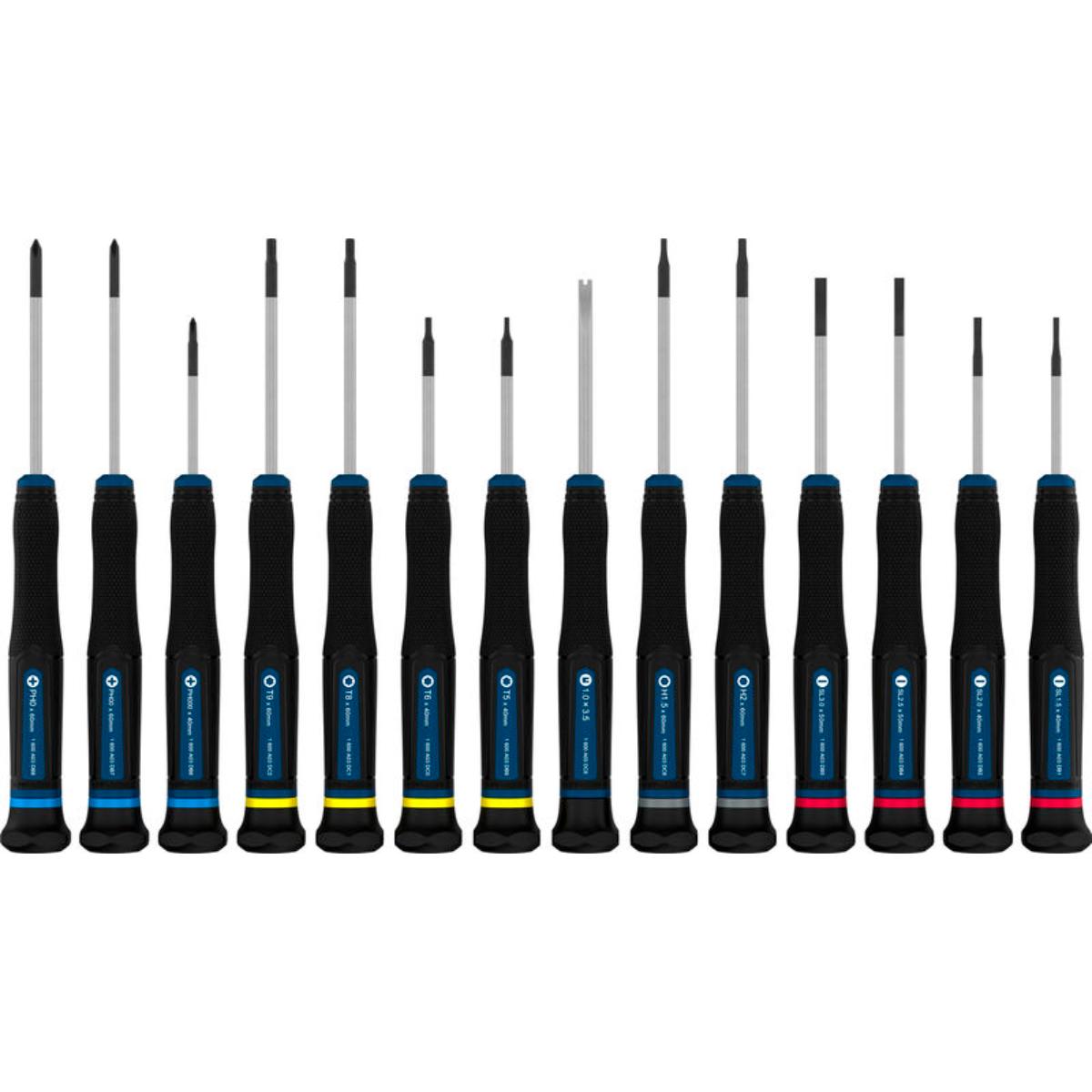 Bosch PRO Präzisionsschraubendreher PH/SL/TX/TH/H, 14-teilges Set
