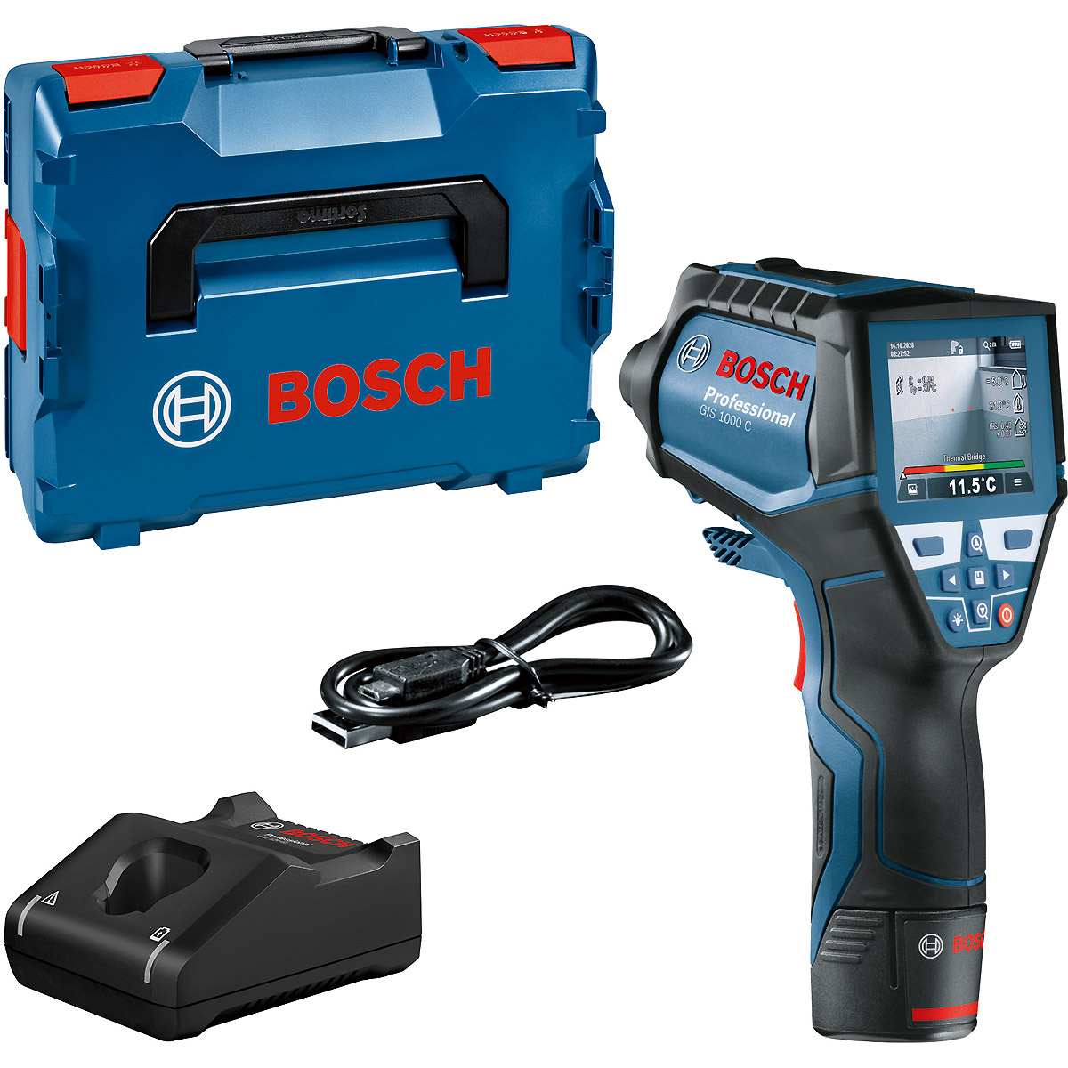 Bosch Thermodetektor GIS 1000 C in L-BOXX 136 mit 1 x Akku GBA 12V 2.0Ah