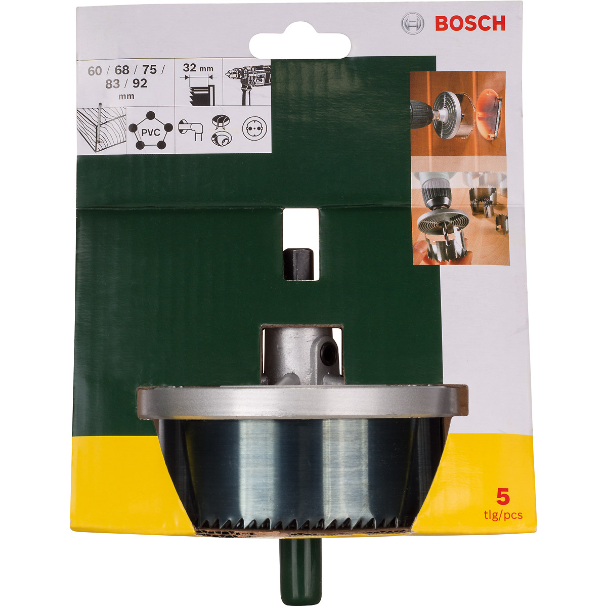 Bosch Lochsägen-Set, 5-teilig, Durchmesser: 60 - 92 mm