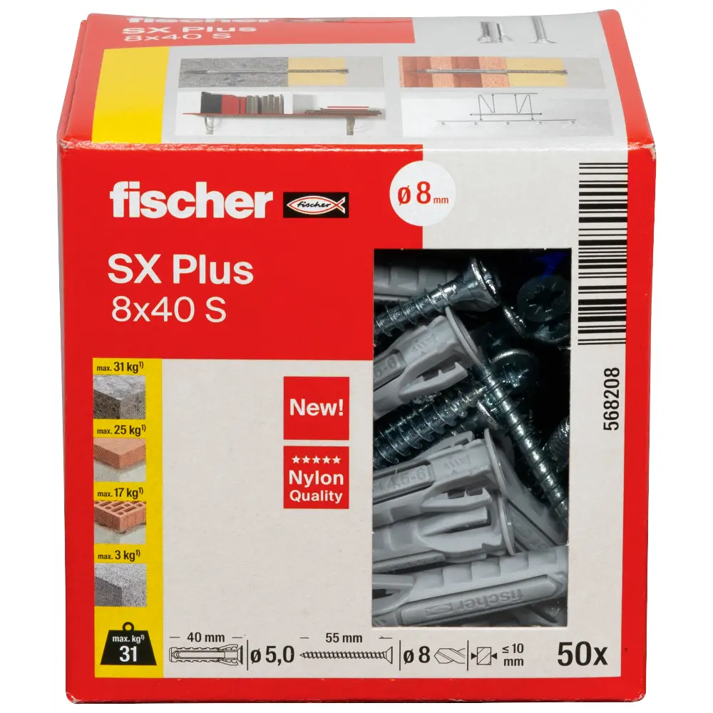 Fischer Spreizdübel SX Plus 8x40 S