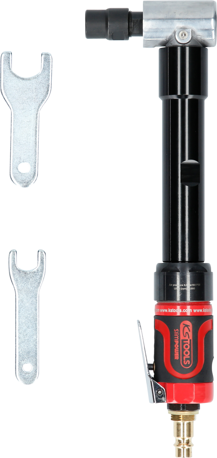 KS Tools SlimPOWER Mini-Druckluft-Winkelstabschleifer, 18.000 U-min