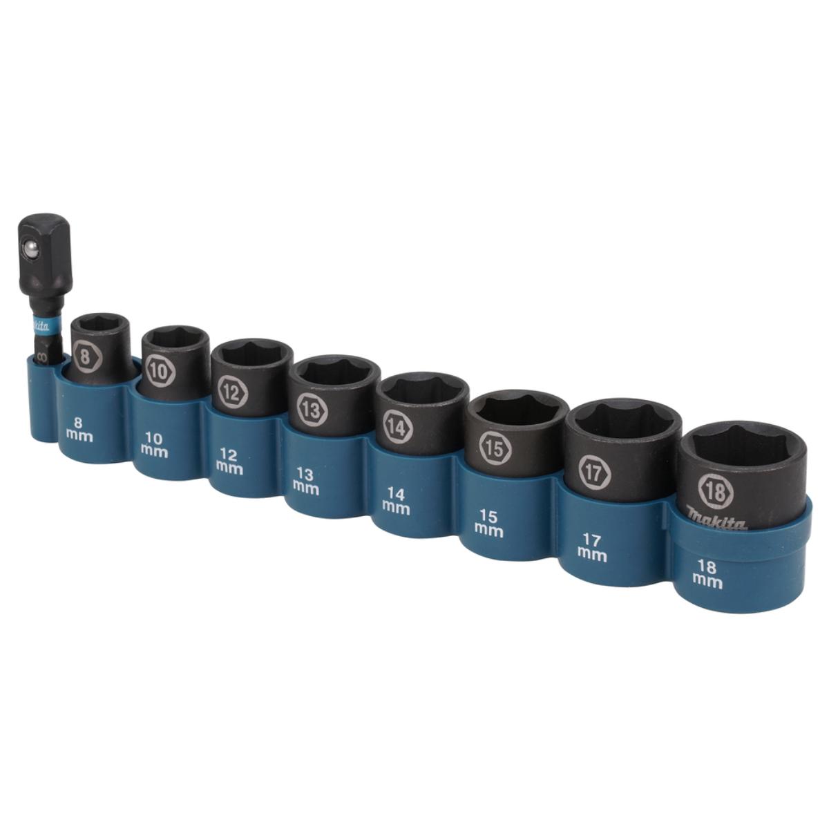 Makita IMPACT BLACK Schlagnuss-Set 9-teilig - 3/8 Zoll - 28 mm - Impact Black - E-16639