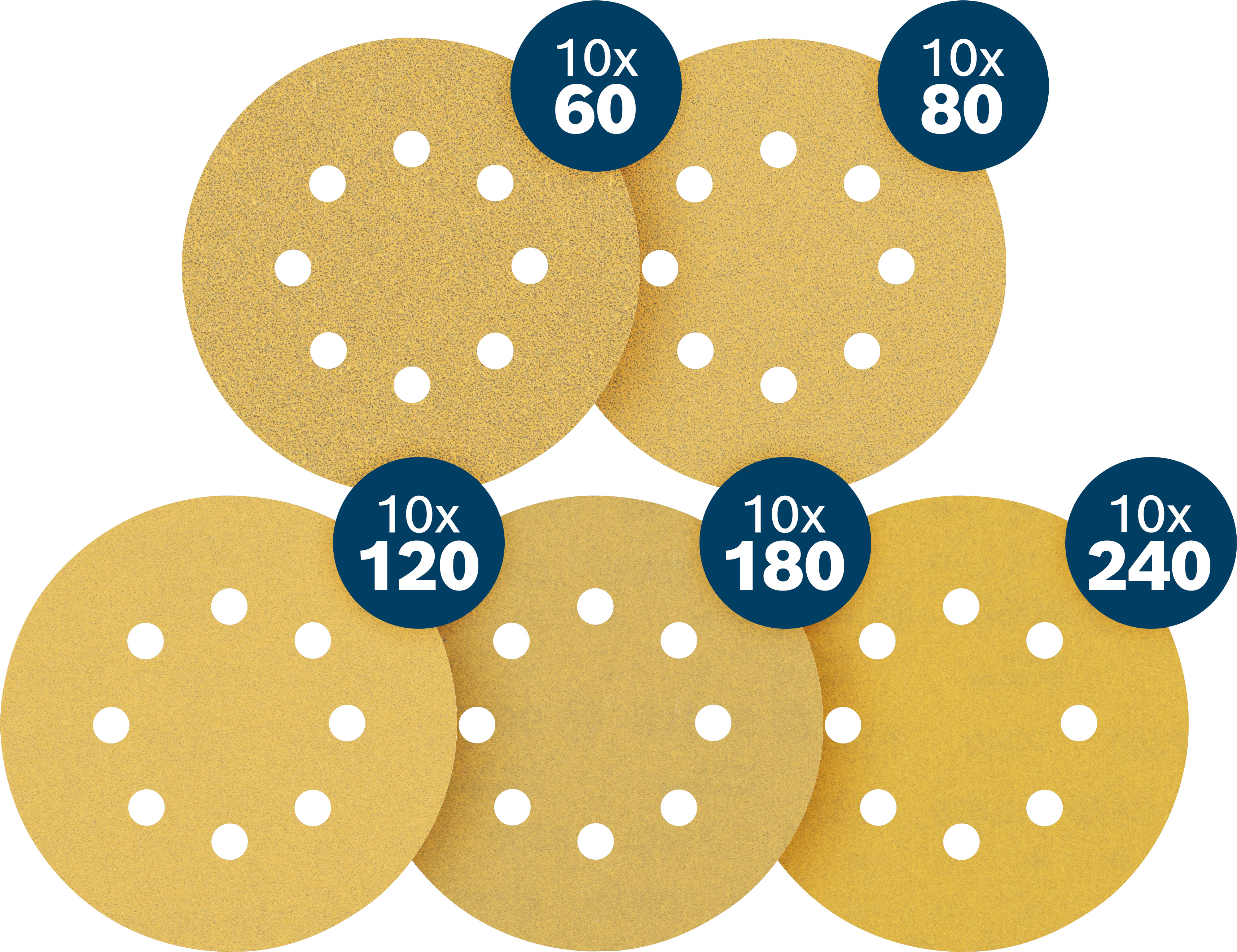 Bosch EXPERT C470 Schleifscheibe 125mm, 50 teilges Set