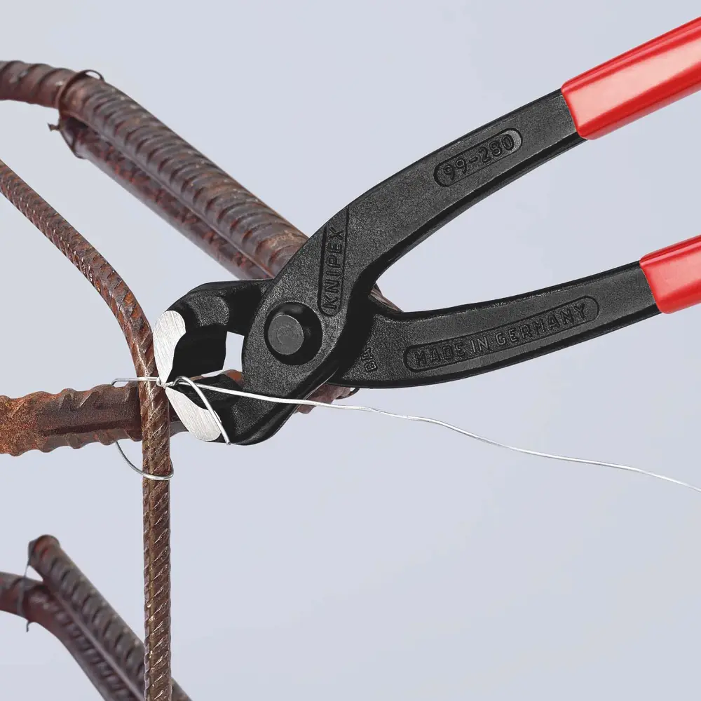 KNIPEX Monierzange (Rabitz- oder Flechterzange) mit Kunststoff überzogen schwarz atramentiert 280 mm